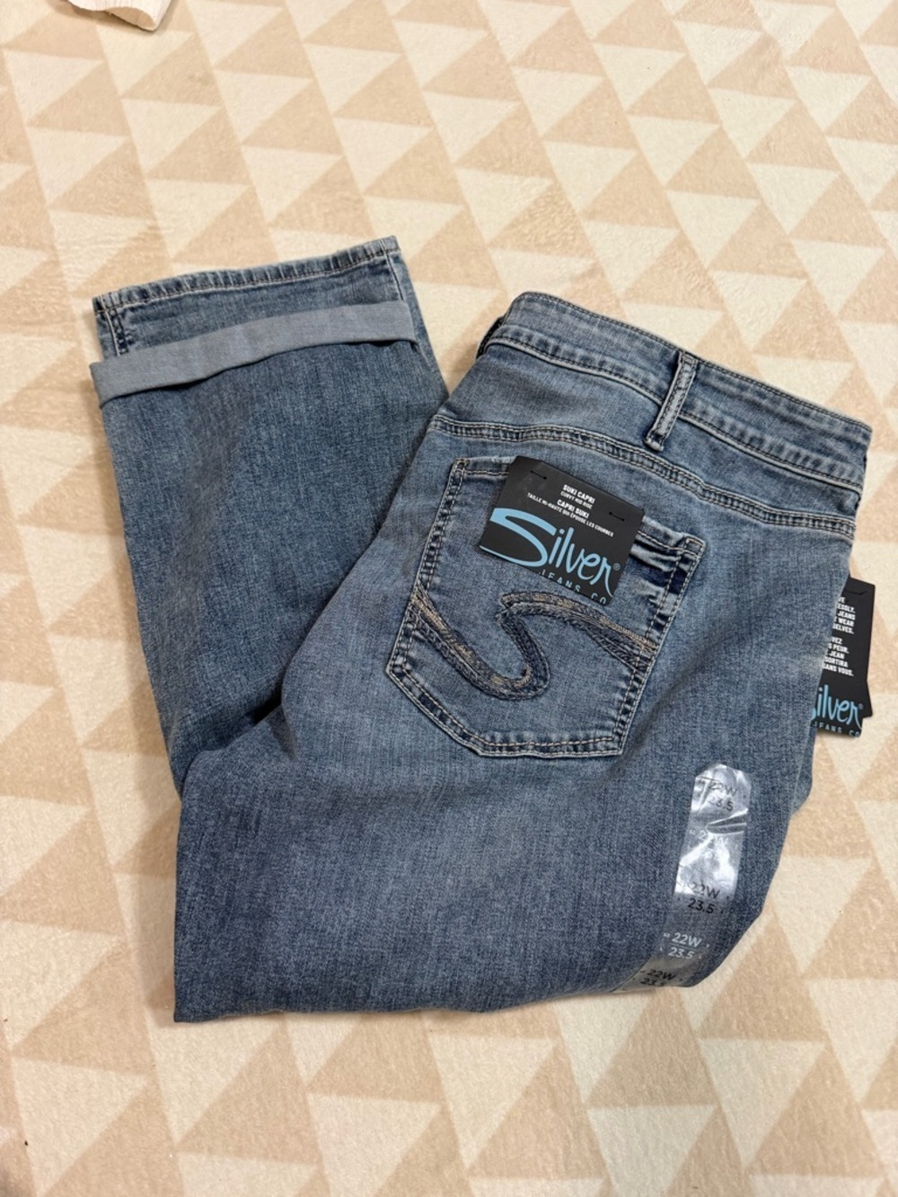 Silver jeans suki capri indigo wash